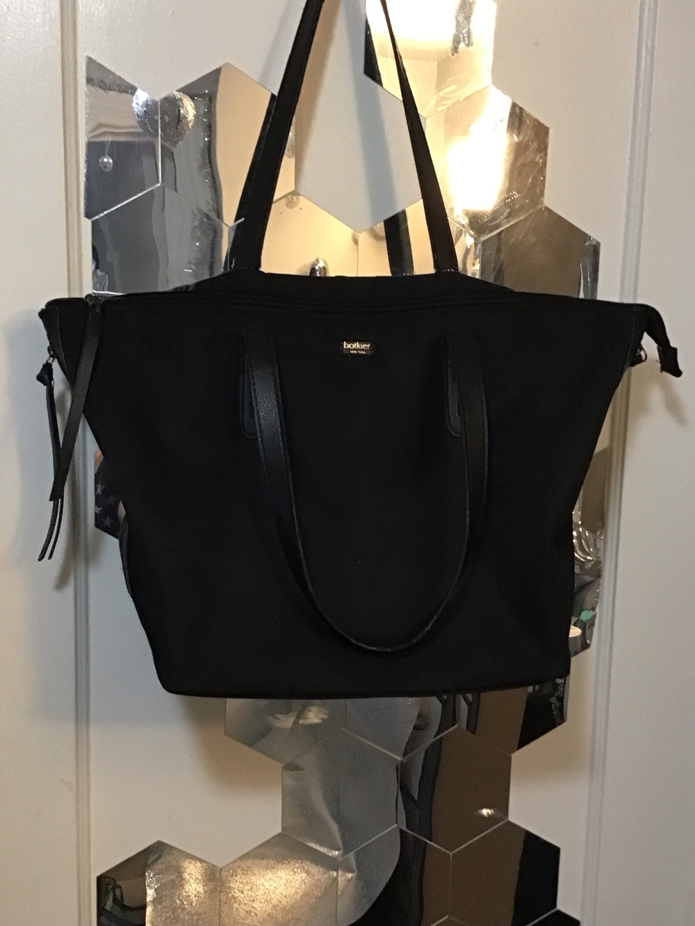 Botkier New York Bins Black Nylon Tote with Top Handles
